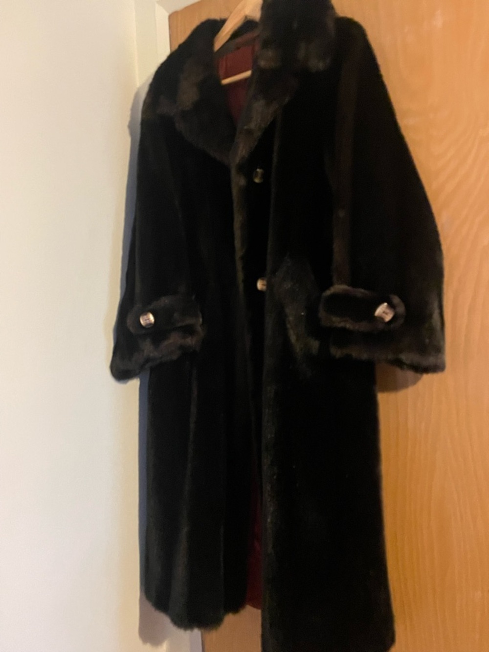 Lykafur by Osdin Vintage Black Faux Fur Long Coat - Women Coat